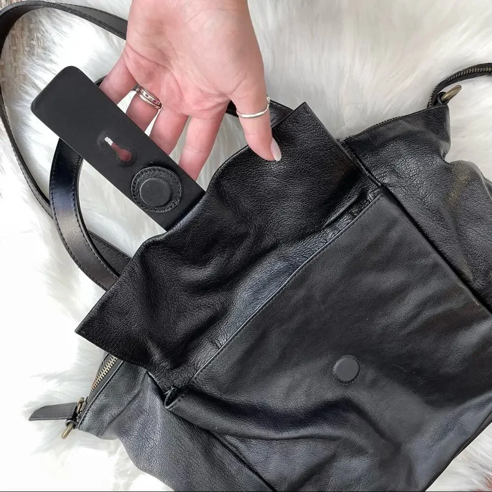 Sundance | Pandora Black Leather Bag Satchel Purse Handbag Made In Italy Tote